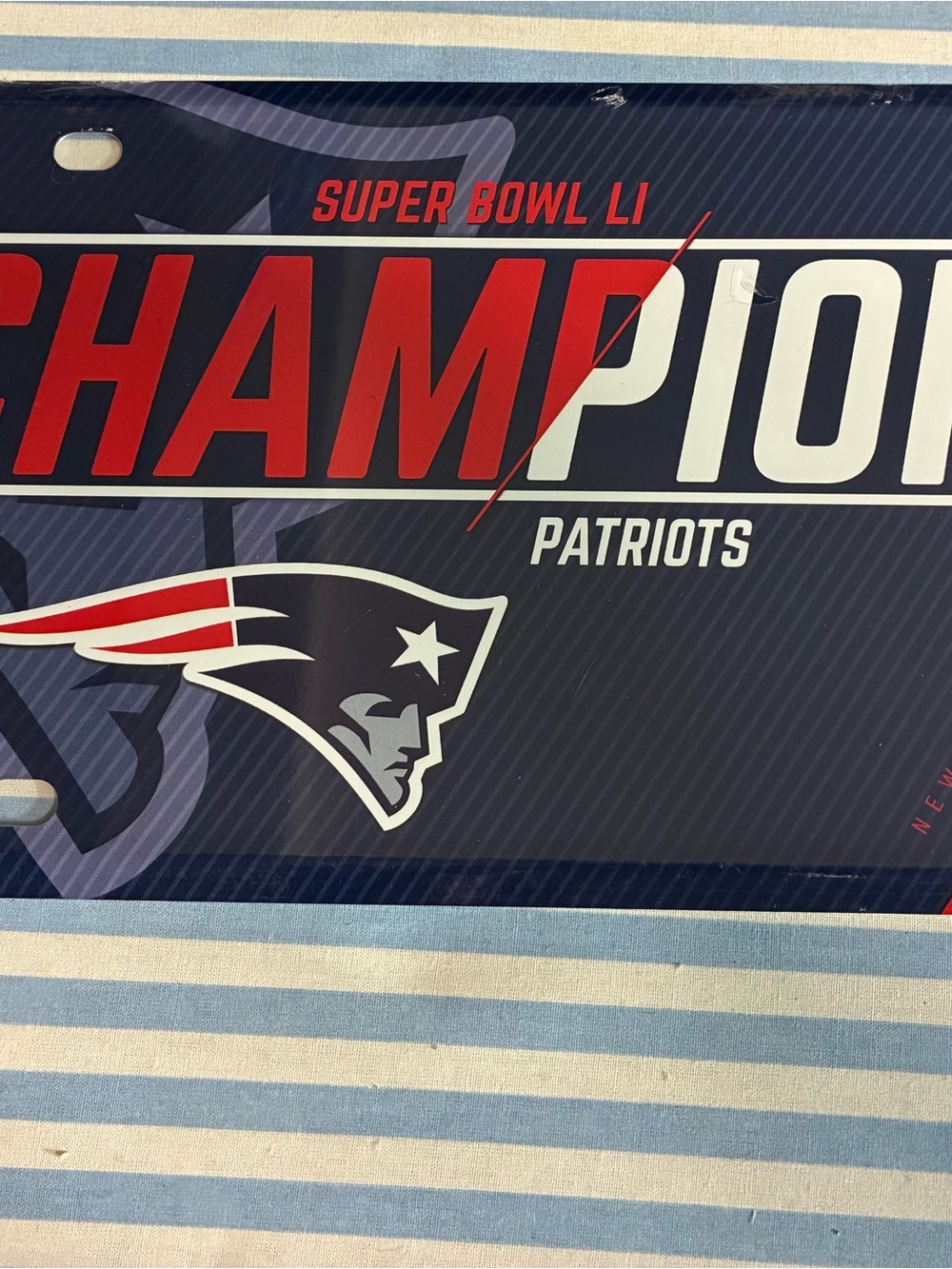 New England Patriots Super Bowl LI Champions License Plate NWT